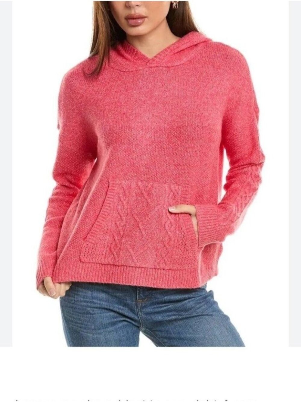 Cabi Sidekick pullover hooded pullover sweater XS NWOT Coral